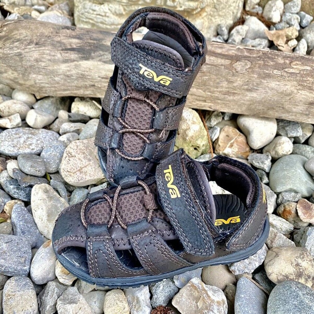 Teva Bayfront Toddler Brown Leather Sandals 6